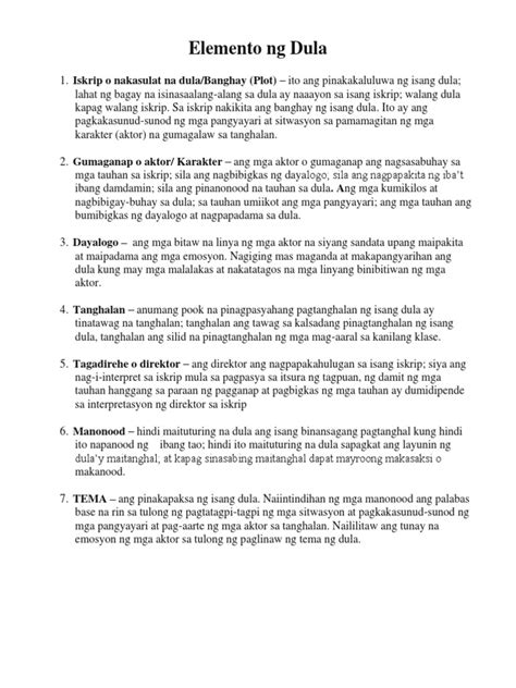 10 halimbawa ng dula sa pilipinas|Ano ang Dula: Kahulugan at Elemento .